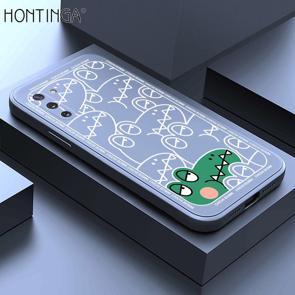 Hontinga for Samsung Note 10 Case Cartoon Crocodile Alligator Phone Case Phone Case Soft Square Edge Silicone Cases Full Lens Cover Shockproof Protection Cover