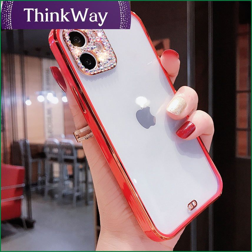 Suitable for Apple 13 mobile phone shell net red creative iPhone12Promax rhinestone 11 electroplating frame 78XS fashion