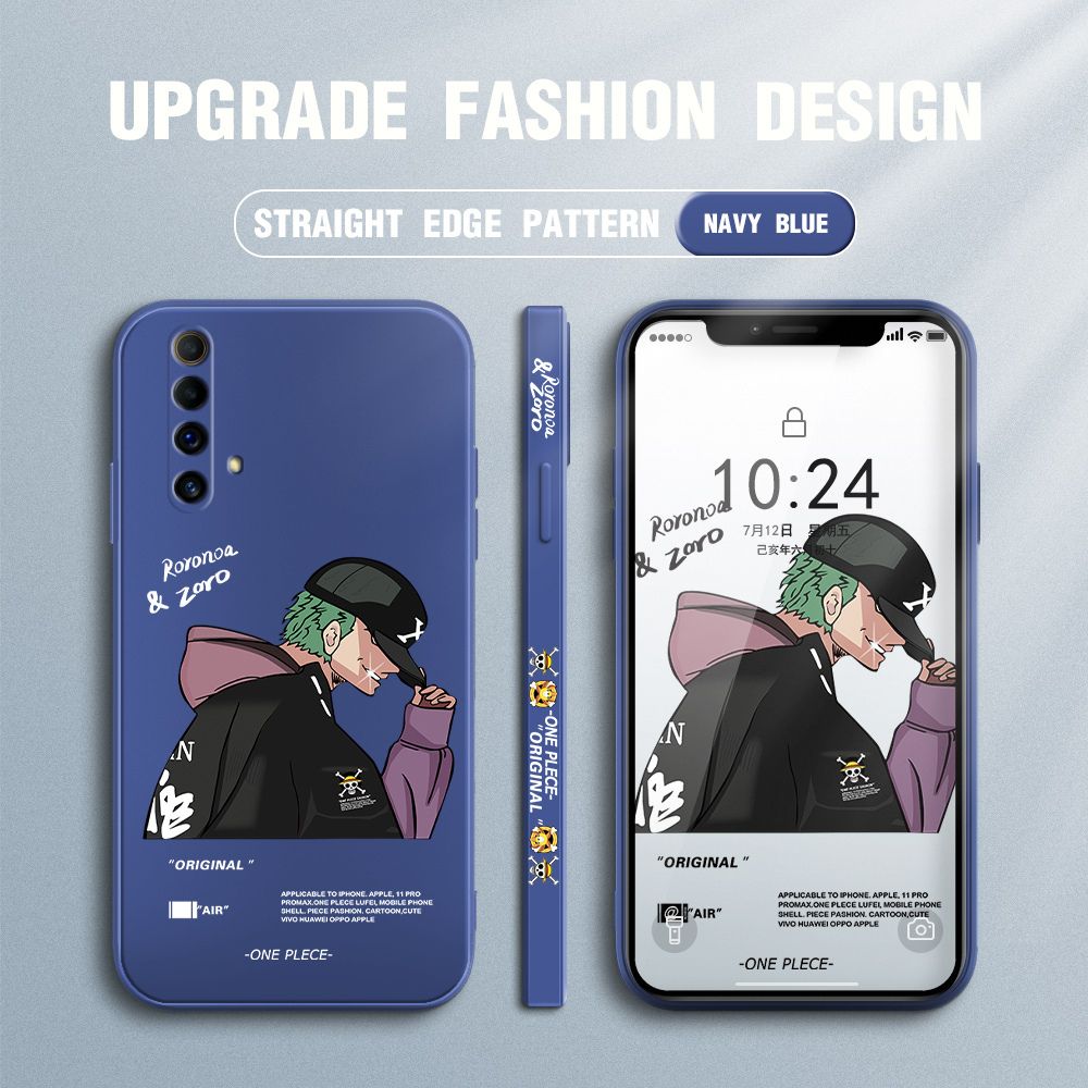Jizetin for Realme X50 / X3 SuperZoom Case Anime One Piece Roronoa Zoro Side Design Phone Case Ultra Soft Edge Pattern Liquid Silicone Phone Cases
