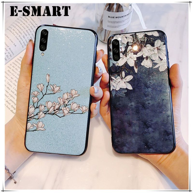 Phone case vivo S1 Back Cover Flowers Gardenia & Magnolia Bling Glitter Soft Silicone Protector vivo S1 Case