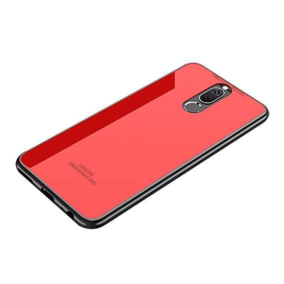 Huawei Nova 2i -  clear Glass Case Phone Back Cover red