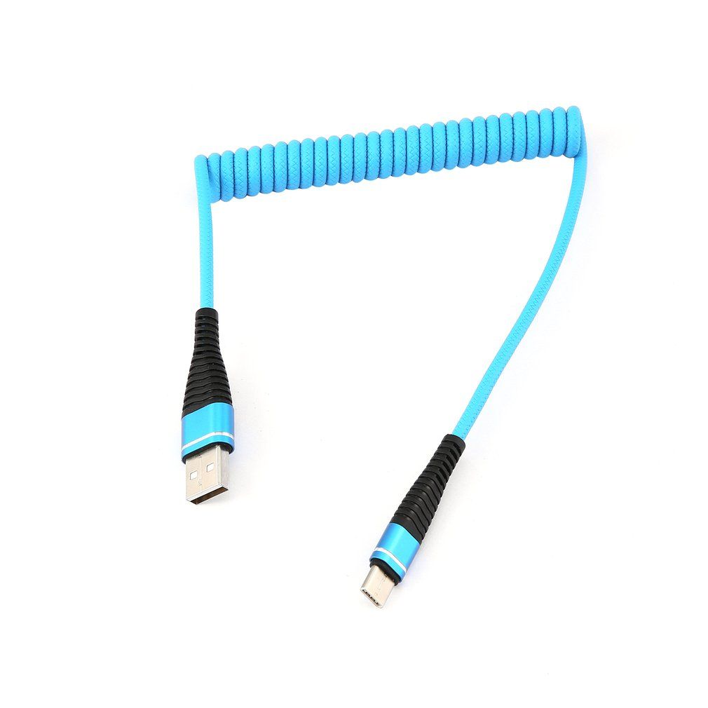 Usb-C Type C Cable Coiled Spring Type-C Data Sync Charging Cable