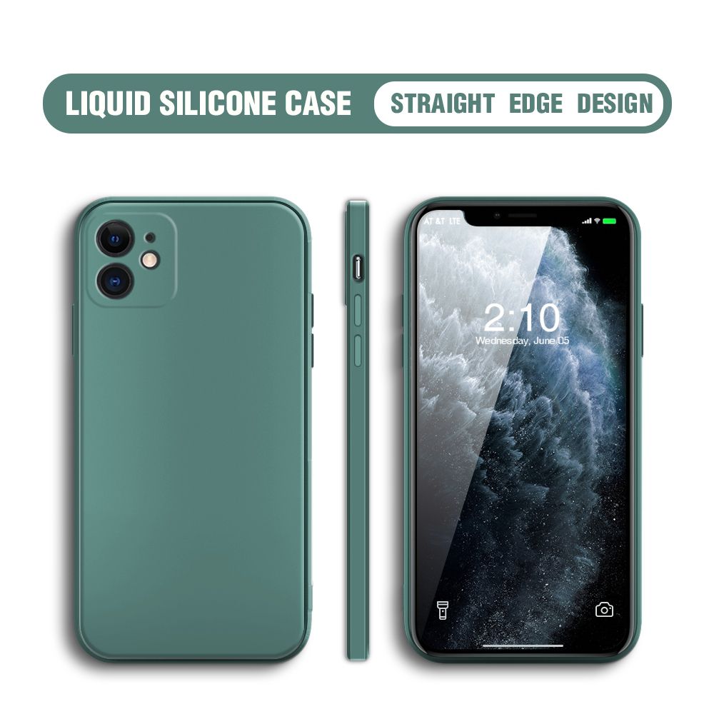 Jizetin for iPhone 11 Case Thin Soft Luxury Square Liquid Silicone Phone Case Candy Cover