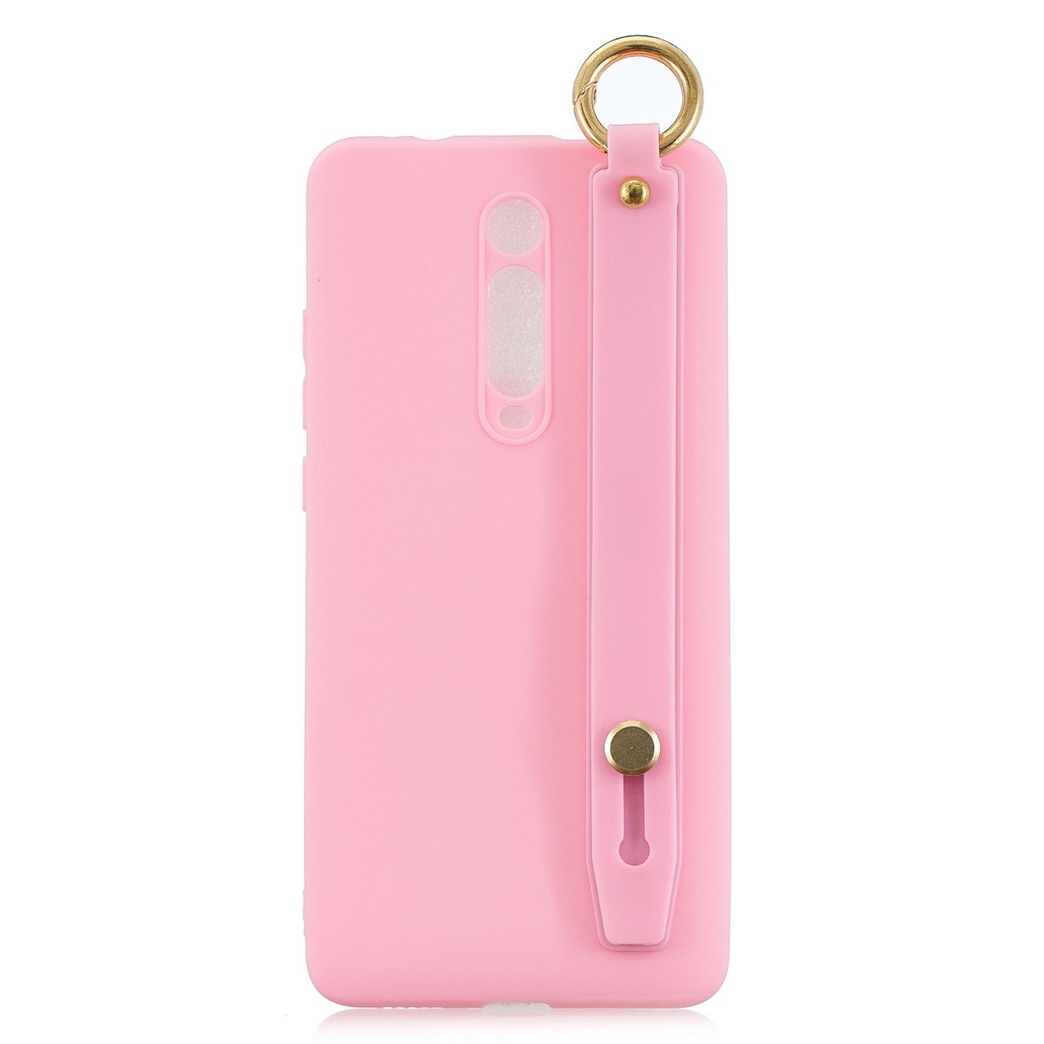 Yfashion For Redmi K20 ple Solid Color c Wrist Rope Bracket Matte PU Anti-scratch Non-slip Protective Cover Back Case