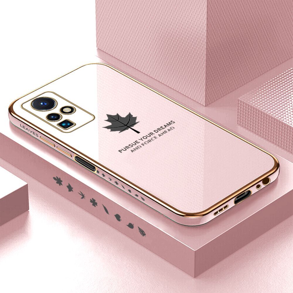 ZeroQiQi for Infinix Zero X Neo Back Cover Maple Leaf Luxury 6D Plating Case Side Pattern Soft Silicone Square Phone Cases + Free Lanyard
