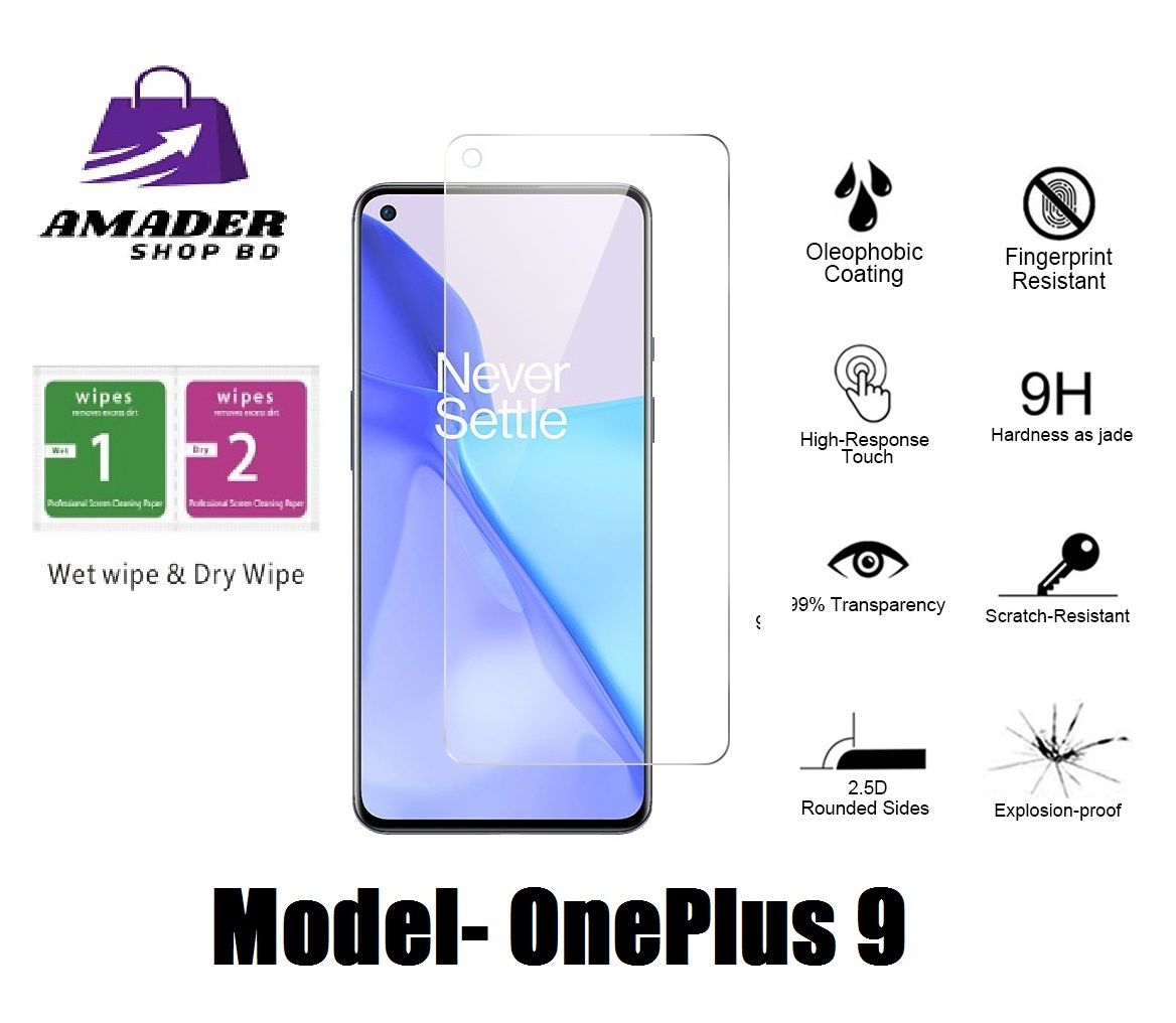 OnePlus 9 Tempered Glass Screen Protector Slim 9H Hard 2.5D- Transparent