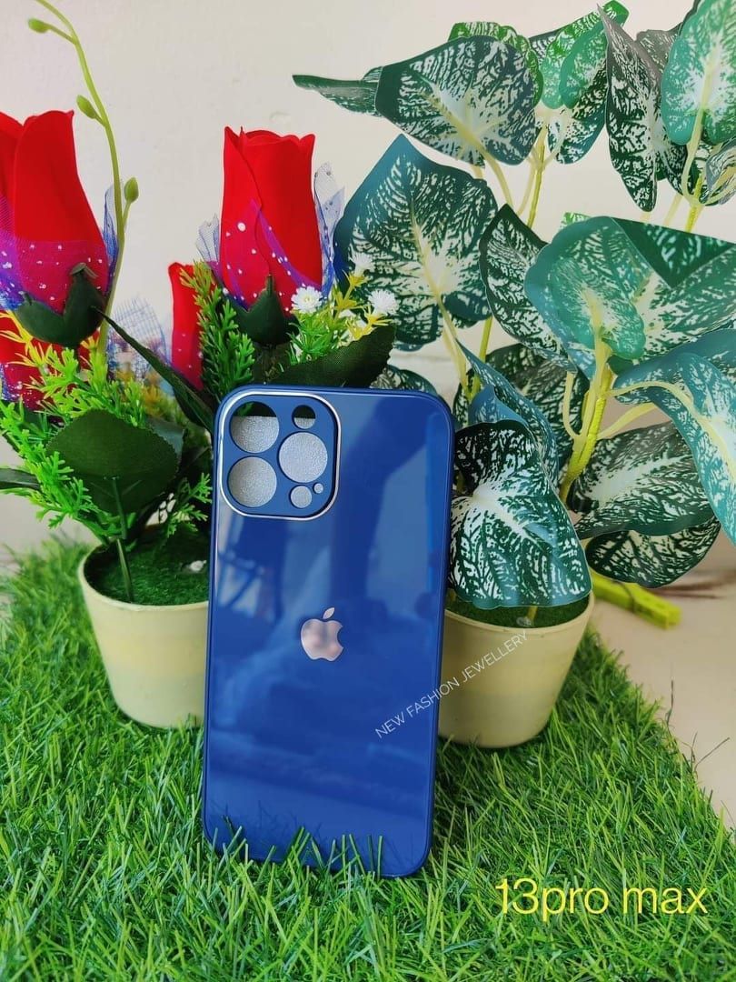 For IPhone 11Pro Max Square Edge Design Tempered Glass Phone Case
