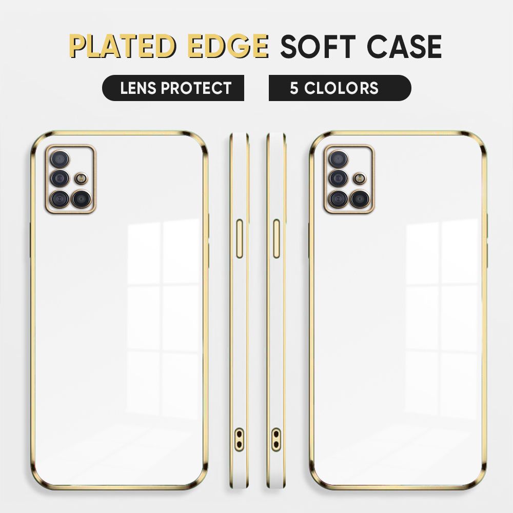 Luxury 6D Plating Case for Samsung Galaxy A51 4G Back Cover Soft Silicone Square Frame Shiny Bling Phone Cases