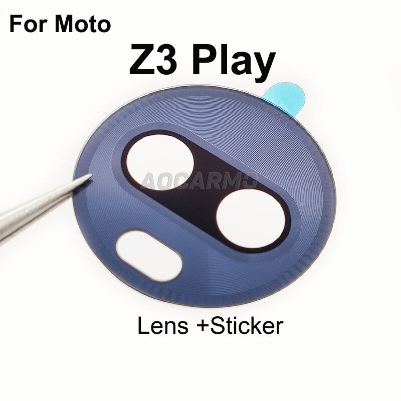 Aocarmo For Motorola Moto Z3 Play / Z4 Rear Back Camera Lens Glass With Adhesive Replacement Part