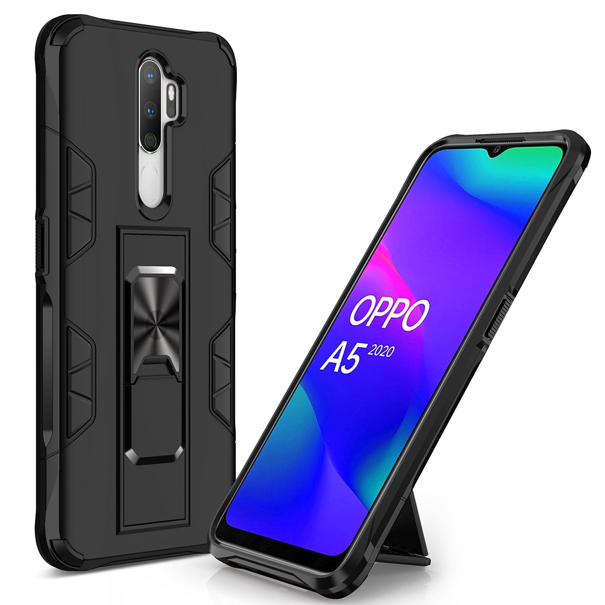 For OPPO A5 2020/A9 2020 Phone Case Armor Magentic Ring Car Holder Cover