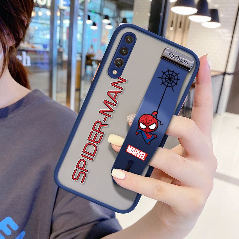 UCUC for Huawei P20 Pro Wrist Strap Case Superhero Spider Superman Wristband Printing Cover Shockproof Frosted Phone Case