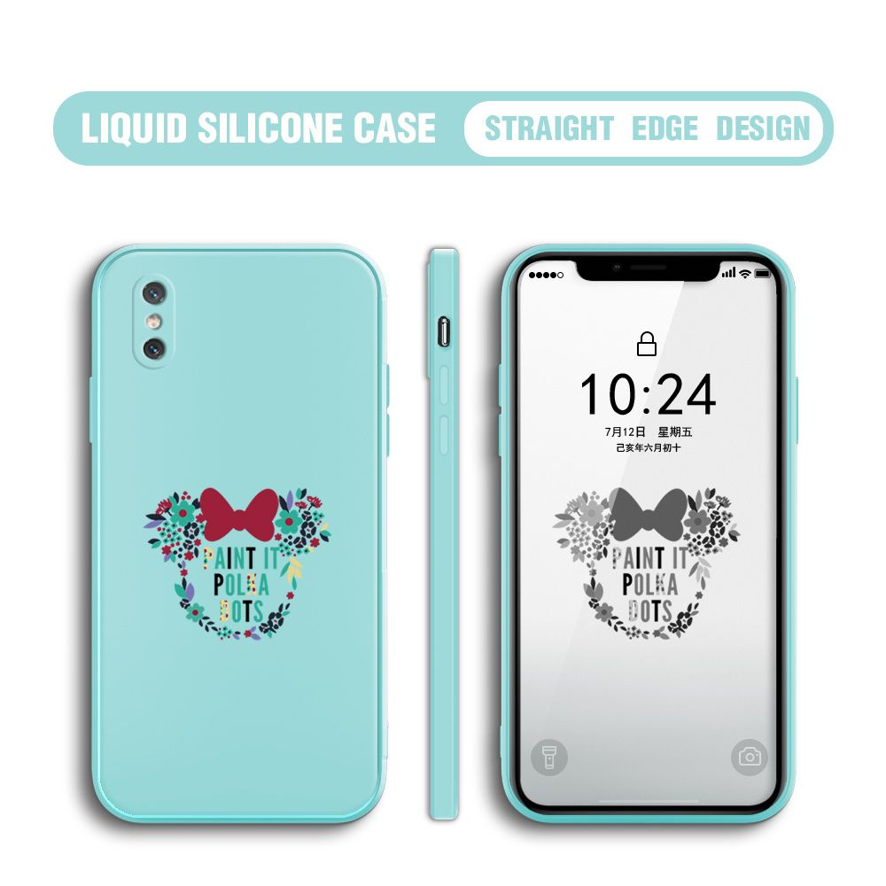 BILI for Xiaomi 8 Pro Back Cover Flowers Minnie Multicolor Liquid Silicone Phone Case Soft Square Lens Protection Phone Cases