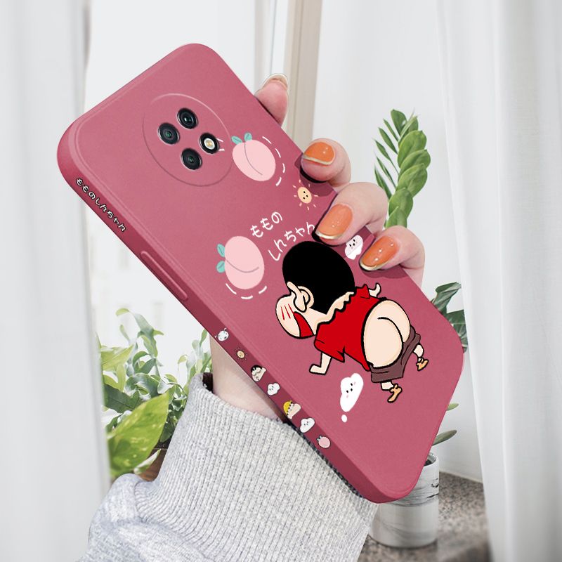 AMORVOR for Redmi Note 9T Back Cover Cute Cartoon Crayon Shin-Chan Side design Soft Case Liquid Silicone Phone Cases