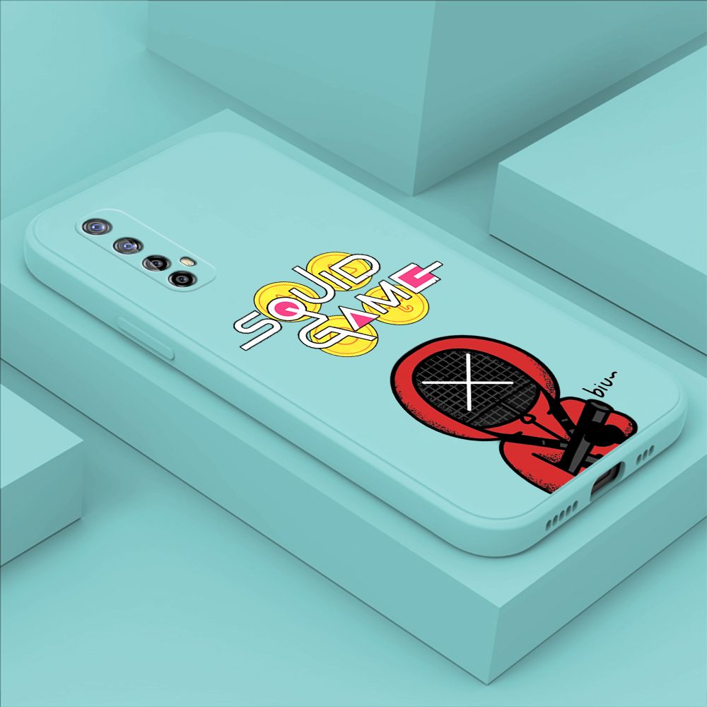 ZeroQiQi for Realme Narzo 20 Pro Case Fashion Cartoon Electric Baton Judge Role Phone CoverSquare Liquid Silicone Trend Phone Case