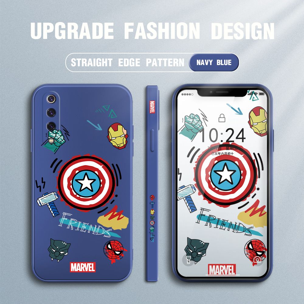 UCUC for Xiaomi 9 Back Cover Creative Shield Ultra Thin Soft Luxury Square Multicolor Liquid Silicone Phone Case