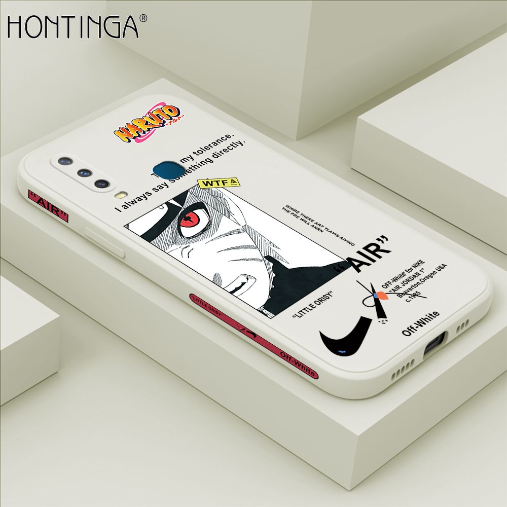 Hontinga for Vivo Y17 Y15 Y12 Case Side Design New Anime Naruto for Boys Back Cover Soft Square Edge Pattern Liquid Silicone Trend Phone Cases