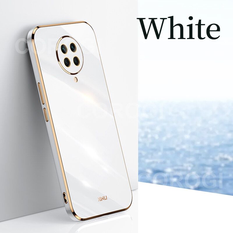 For Xiaomi POCO F2 Pro Back Cover Fashion Shiny Plating Square Bumper Camera Protection Case Soft Silicone Shockproof Protective Mobile Phone Cases