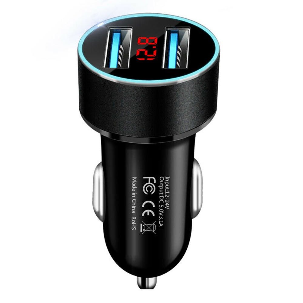 GTWIN 3.1A Car Charger Mobile Phone Fast Charging Adapter in Car with LED Display Quick Charge Dual USB Car Charger Universal