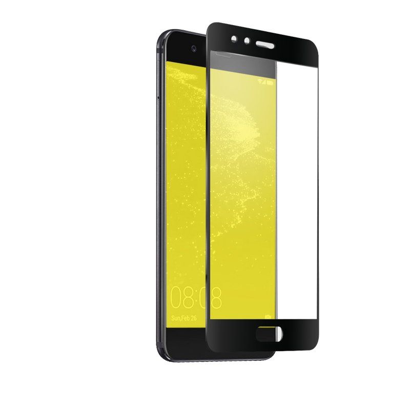 For 5D 9H Tempered Glass Screen Protector for Huawei P10 Plus -Black