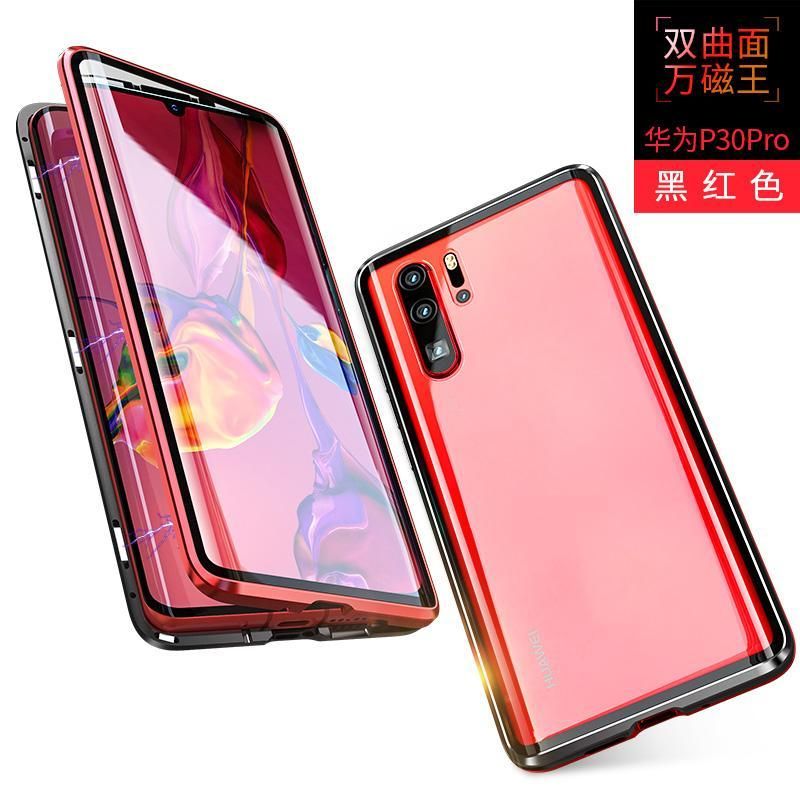 Magnetic Adsorption Flip Cover Clear Tempered Glass 360 Full Protection Phone Cases For Huawei P30 Pro P30Pro