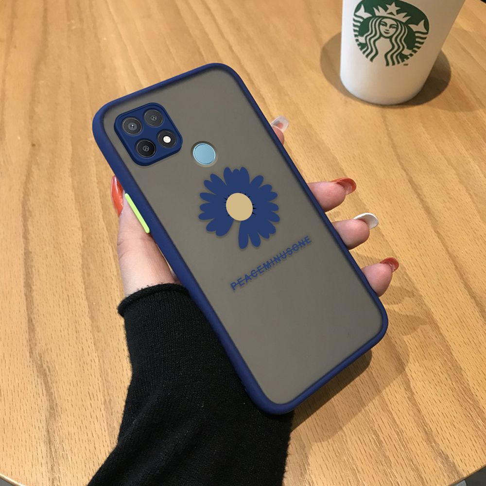 Jizetin for OPPO A15 / A15S Back Cover Small Fresh Daisies Mobile Phone Case Ultra Thin Full Lens Protection Phone Case for Girl