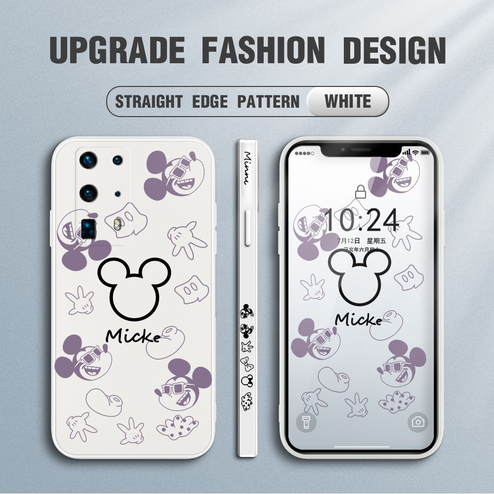 Jizetin for Huawei P40 Pro Plus Case Creative Printing Pattern Side Design Phone Case Square Edge Pattern Liquid Silicone Cases Full Cover Camera Shockproof Protective Case