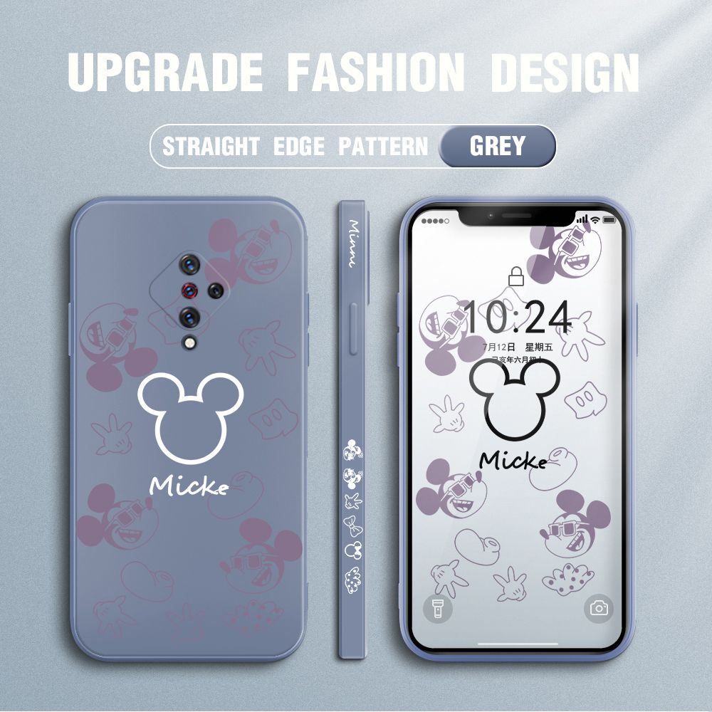 Jizetin for Vivo S1 Pro Case Creative Printing Pattern Side Design Phone Case Square Edge Pattern Liquid Silicone Cases Full Cover Camera Shockproof Protective Case