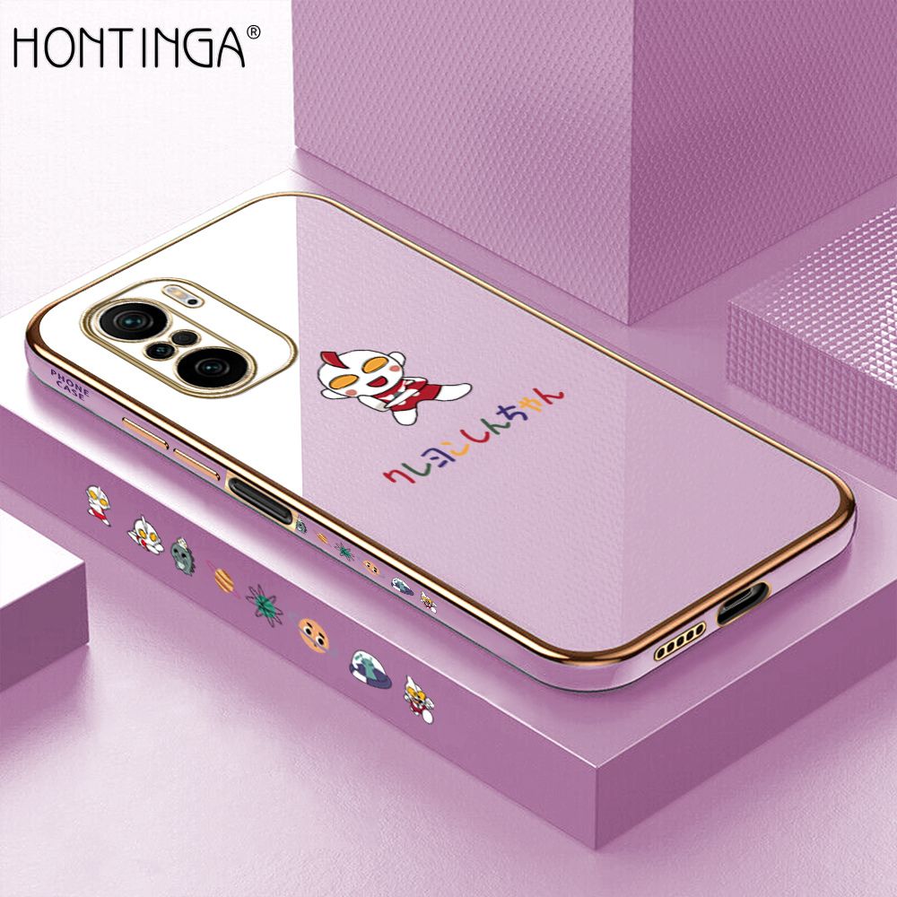 Hontinga for Xiaomi Poco F3 / Mi 11x / Redmi K40 / K40 Pro Case Luxury 6D Plating Soft Casing Silicone Square Frame Phone Cover Shiny Bling Side Print Cartoon Childhood Memories Cases