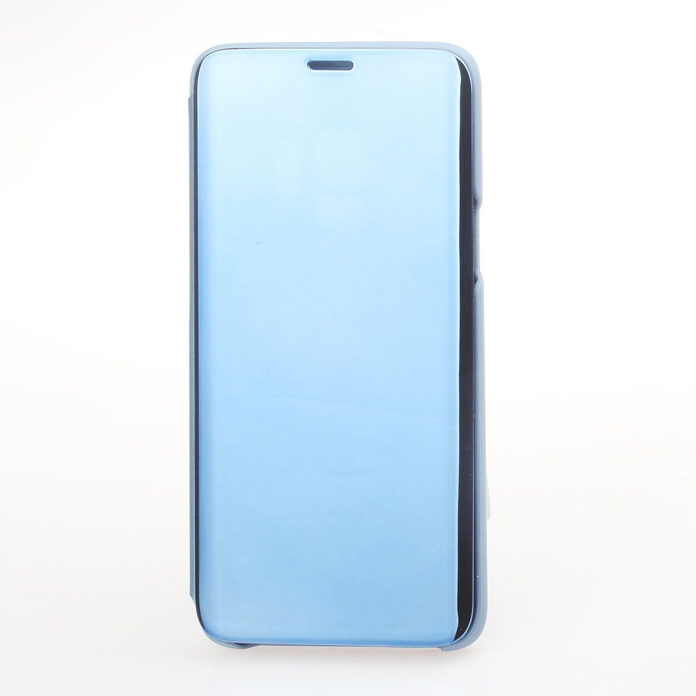 Clear Mirror Case Flip Stand Case Phone Protective Case Cover For Samsung Sky Blue For Samsung A8/2018Plus