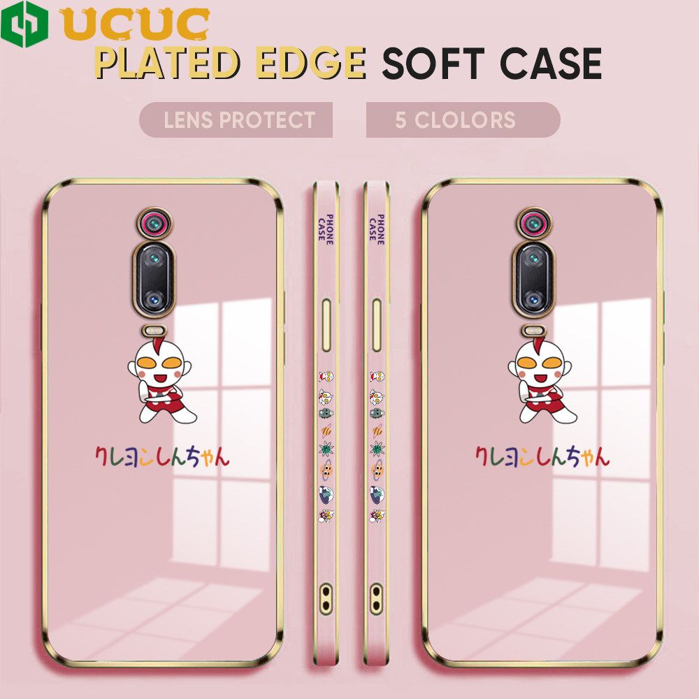 UCUC for Redmi K20 Pro / K20 / Xiaomi 9T Back Cover + Free Lanyard Altman Luxury 6D Plating Case Side Pattern Soft Silicone Square Phone Cases