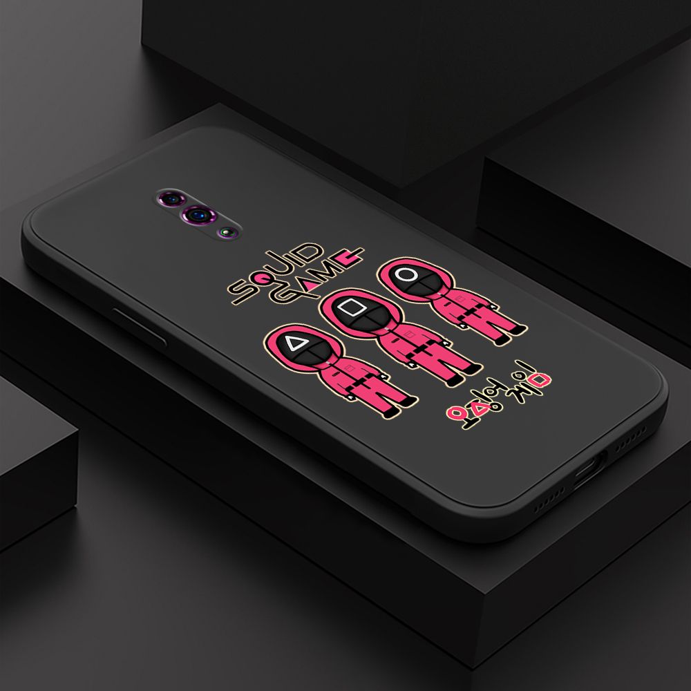 ZeroQiQi for OPPO Reno Case Trend Cartoon Korean Squid Phone Cover Liquid Silicone Case Phone Protective Case