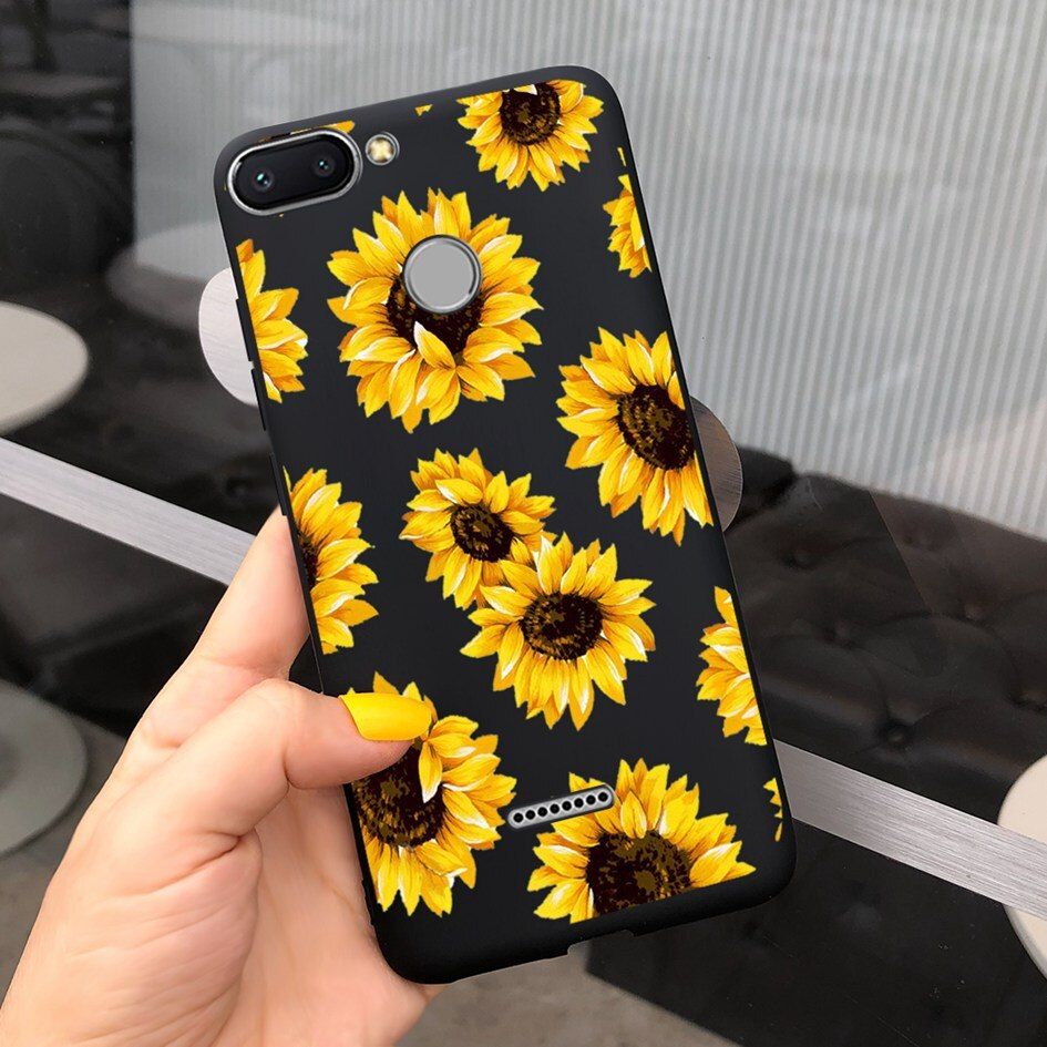 For Cover Xiaomi Redmi 6 6A Case New Painted Funda Soft TPU Phone Cover for Xiaomi Redmi 6A Redmi6 A Bumper Redmi6a Coque Flower