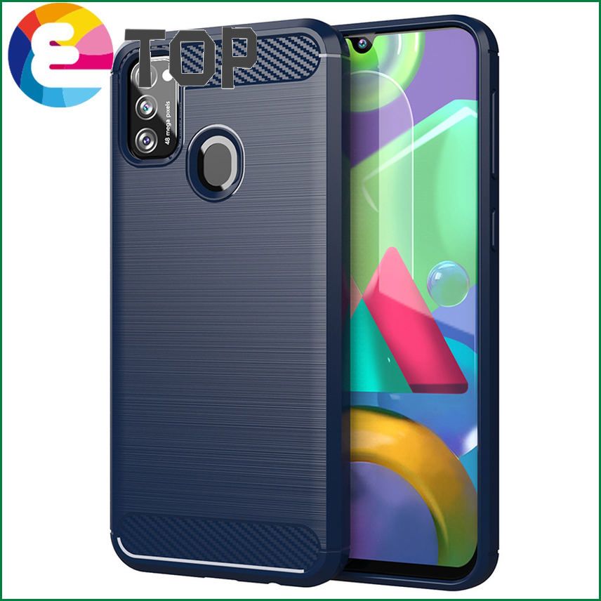 【ETOP】For Motorola Moto E7 Power Case Moto E7 Power Cover Anti-knock Bumper Soft TPU Rubber Carbon Fiber Phone Back Case Moto E7 Power