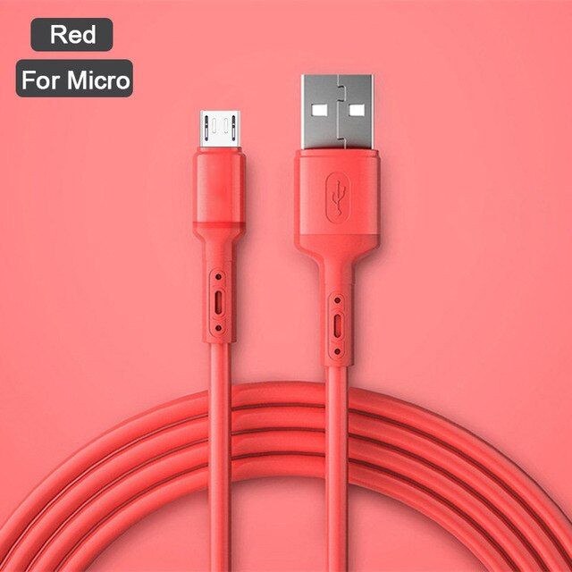 Micro USB Cable 1m/2m 5A Fast Charging Data Cable For XiaoMi redmi 4X Samsung s7 Huawei Android Liquid Silicone Microusb Charger