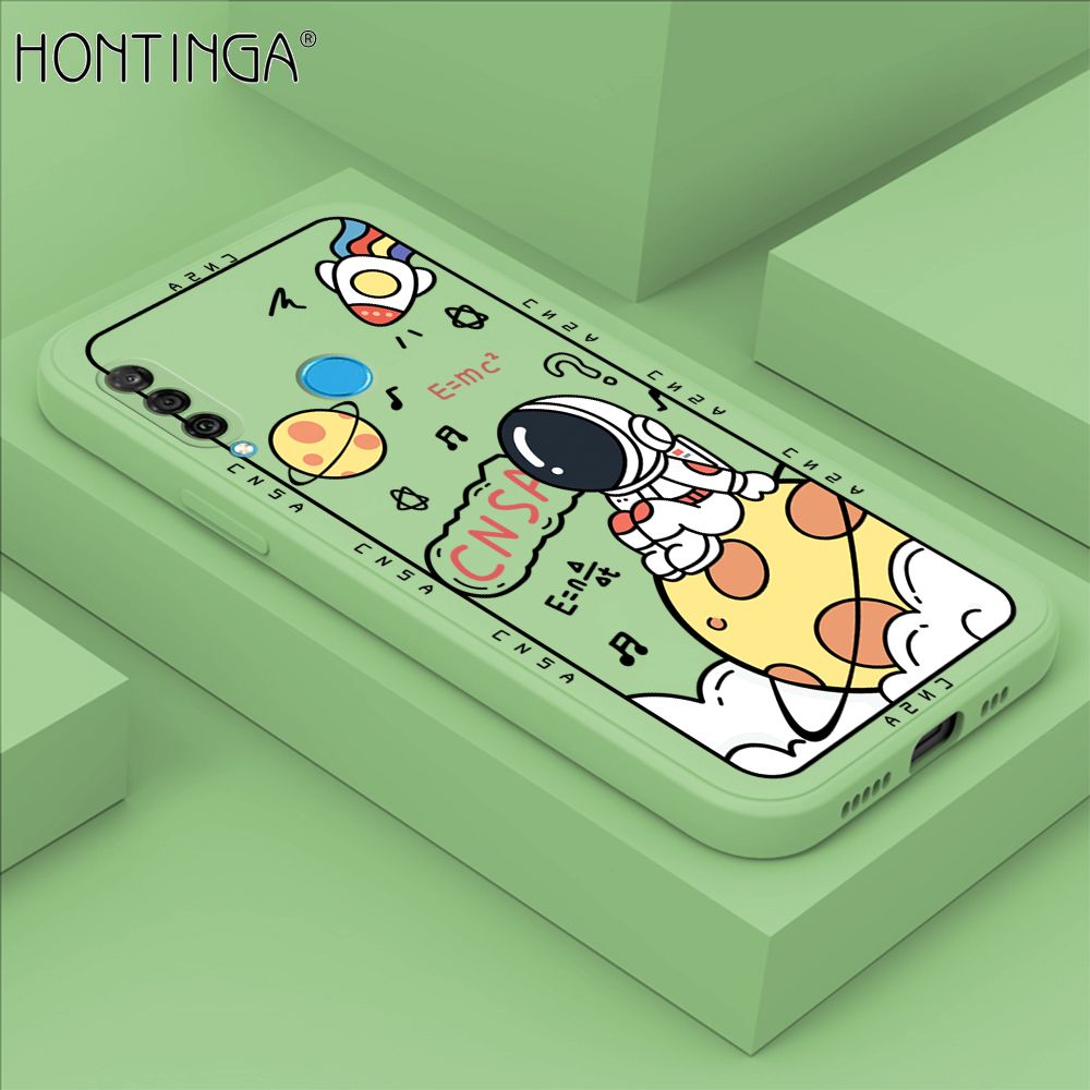 Hontinga for Huawei P30 Lite / Nova 4E Case Cartoon Astronauts Phone Case Phone Case Soft Square Edge Silicone Cases Full Lens Cover Shockproof Protection Cover