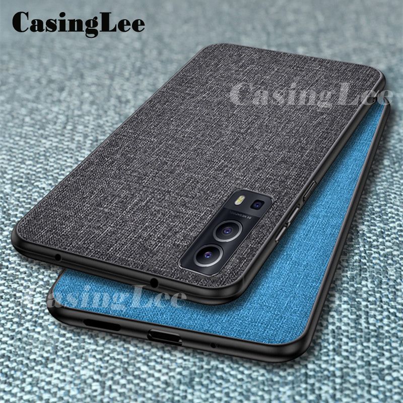 Casinglee For VIVO Y72 5G Mini Linen Phone Case Hard Cloth Back Cover With Soft Frame Anti-knock Cases For VIVO Y72 5G For girls and Boys