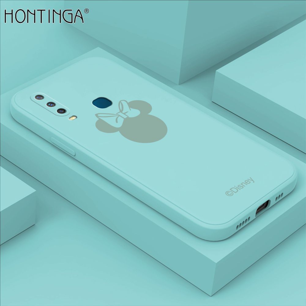 Hontinga for Vivo Y17 Y15 Y12 Case Cartoon Mouse Phone Case Soft Square Edge Silicone Cases Full Lens Cover Shockproof Protection Cover