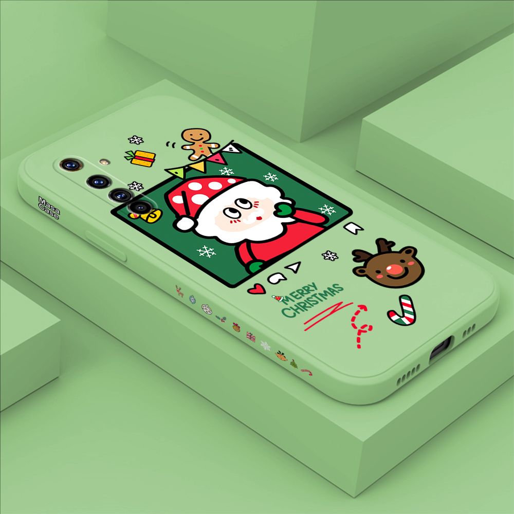ZeroQiQi for Realme X50 Pro 5G Case Santa Claus Christmas Gifts Side Printing Cases Soft Liquid Silicone Phone Cover