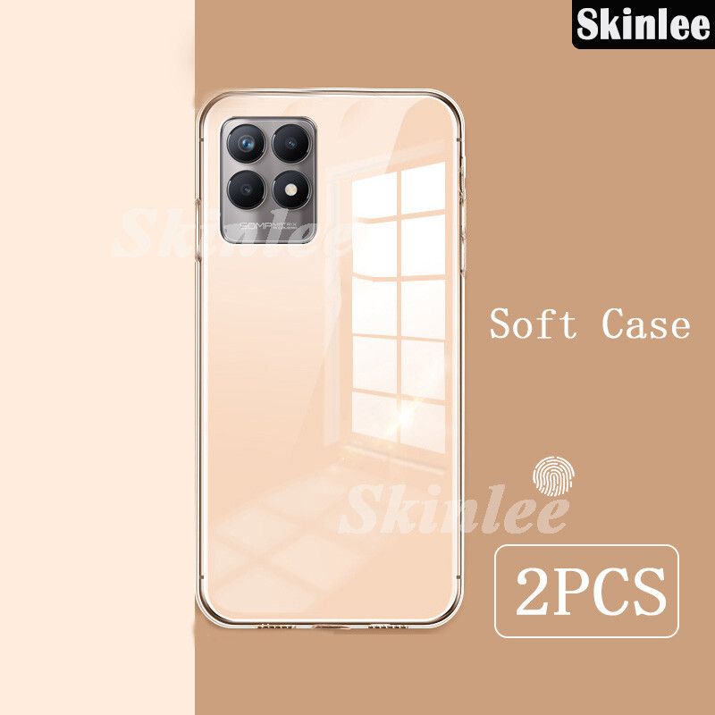 2Pieces case Realme 8i Back Cover Soft Clear Transparent Full Protector Clear Back Cover Realme 8i Phone cases