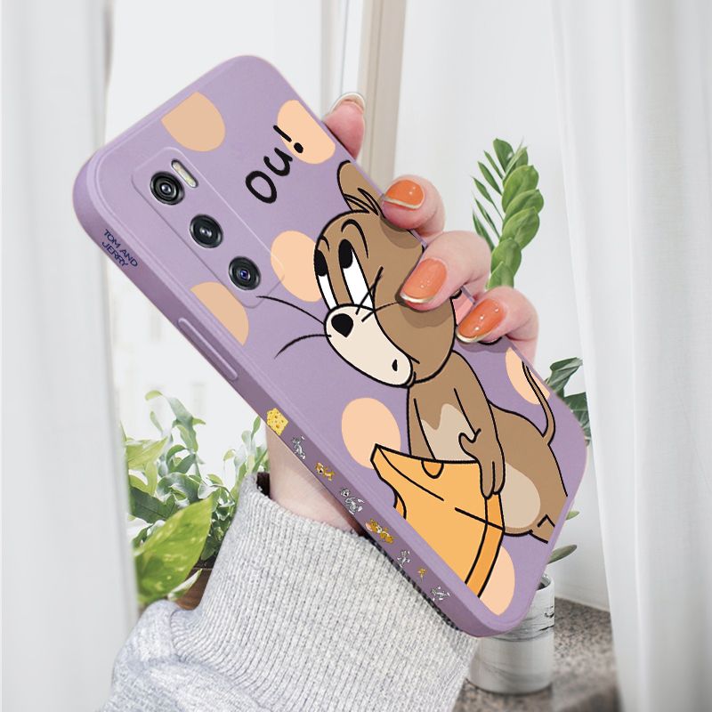 AMORVOR for Vivo V20 SE Back Cover Cartoon Cute Lovely Side design Soft Case Liquid Silicone Phone Cases