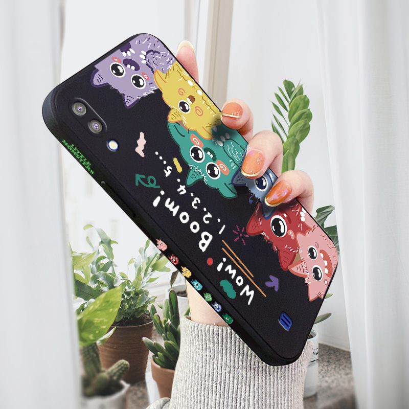 AMORVOR for Samsung Galaxy M10 Back Cover Cute Cartoon Monsters Side design Soft Case Liquid Silicone Phone Cases
