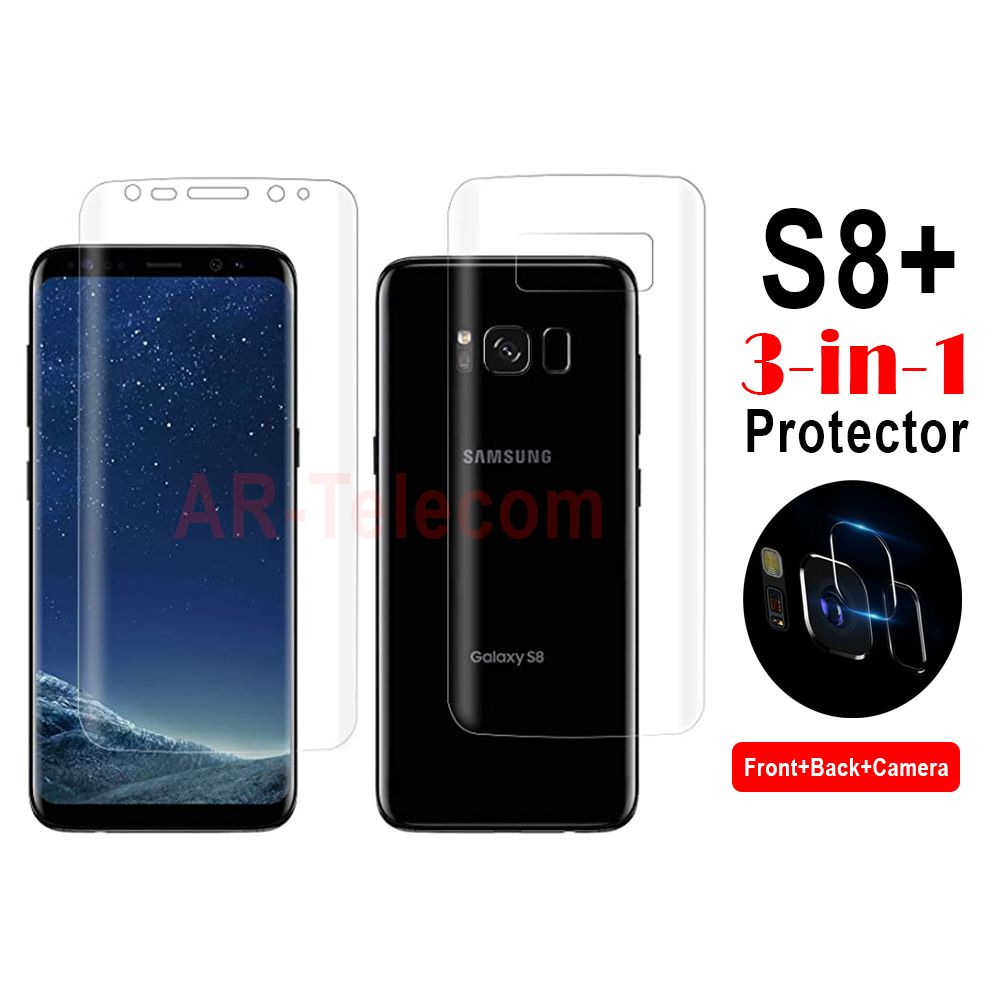 S8+ Full Cover Hydrogel Film 3in1 Screen+Back+Back Camera Protector For Samsung Galaxy S8 Plus
