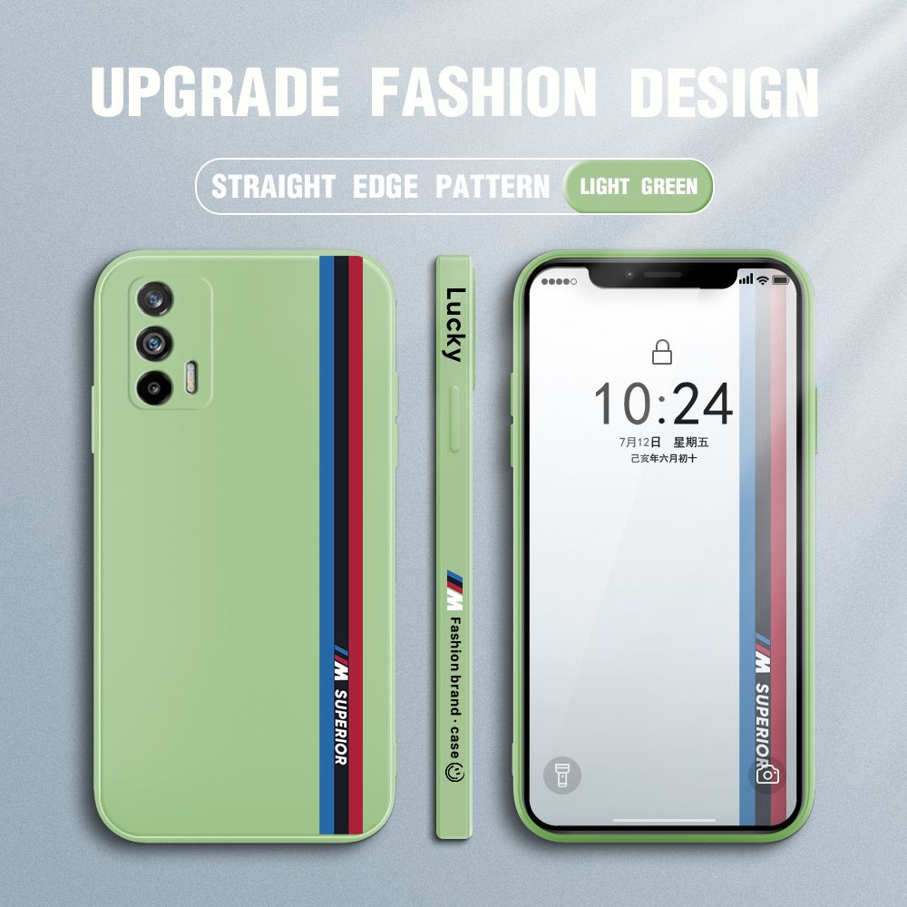Jizetin for Realme GT 5G Back Cover Simple Graffiti Track Side Design Liquid Silicone Phone Case Soft Full Camera Protect Phone Cases
