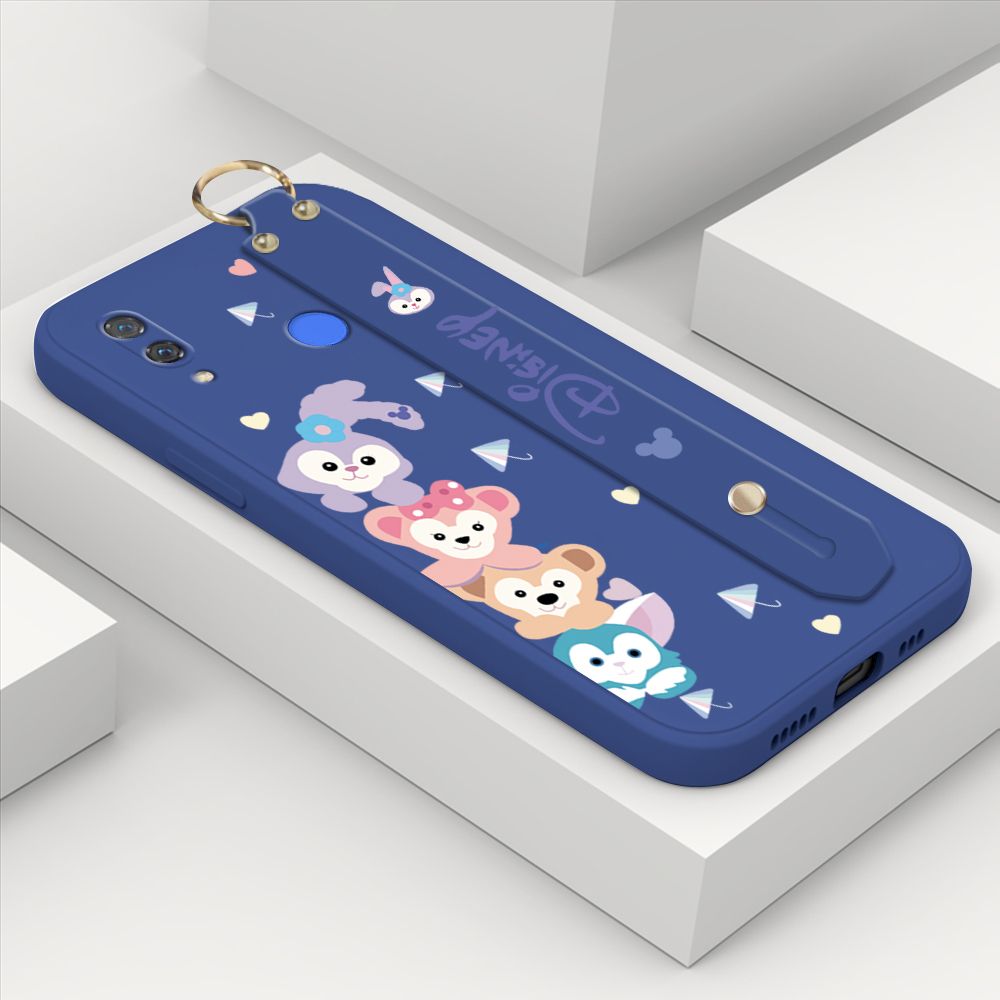 ZeroQiQi for Huawei Nova 3 Wrist Strap Case INS Cute Style Creative Cartoon Rabbit and Fox Cover Thin Square Edge Liquid Silicone Phone Case