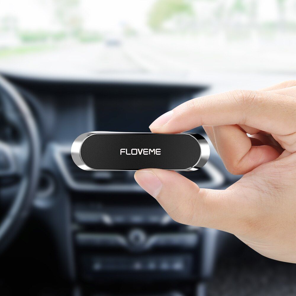 FLOVEME Magnetic Holder for Phone Mini Strip Shape Car Holder Wall Metal Magnet Car Mount Dashboard Stand For iPhone 12 11