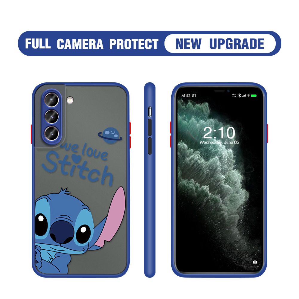 Hontinga for Samsung S21 Plus 5G Case Cute Cartoon Cases Edge Frosted Transparent Phone Cover