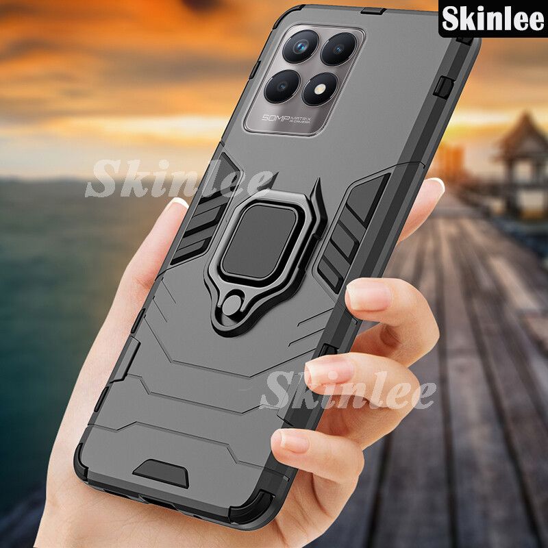 Phone Case Realme 8i with Holder Ring Cover Cases for Realme 8i Back Cover Car Magnet Phone Cases