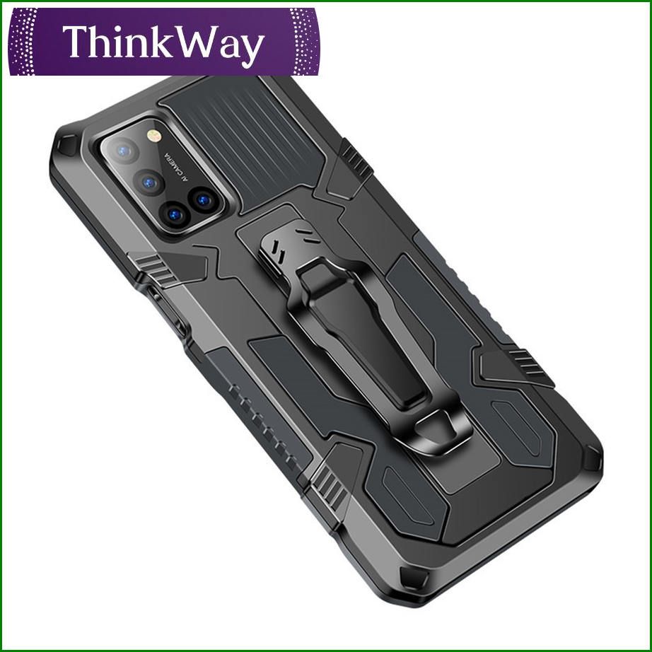 Airbag Drop Case Soft TPU Silicone + Hard Polycarbonate - Non-Slip 360° Drop Protection - With Stand For OPPO A5/A3S/A12E & OPPO A7/A5S/A12/A11K