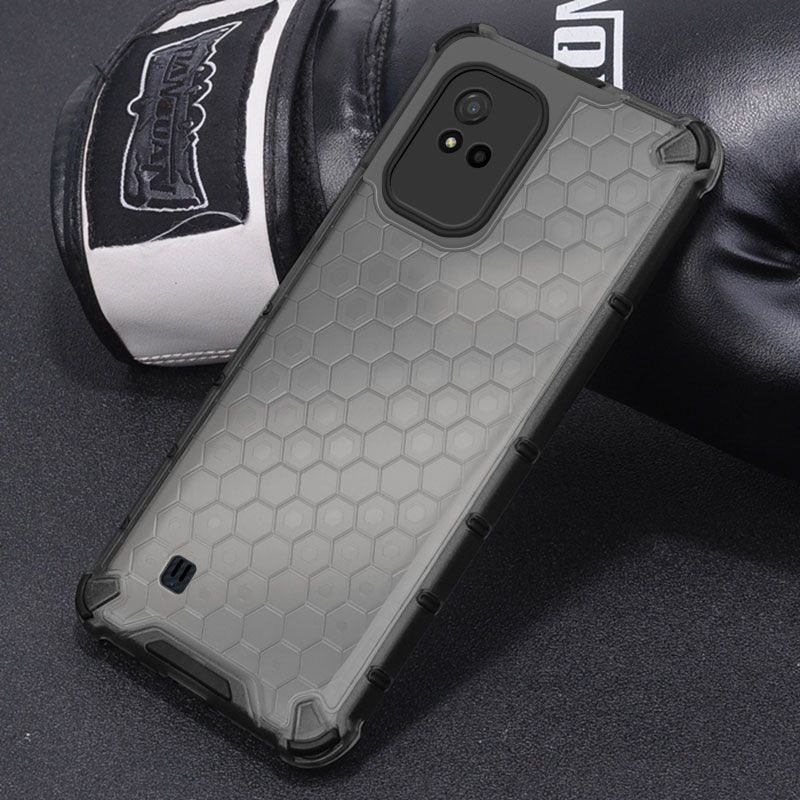 Vantime for Realme Narzo 50i Case Honeycomb Transparent Back Anti fingerprint Cover