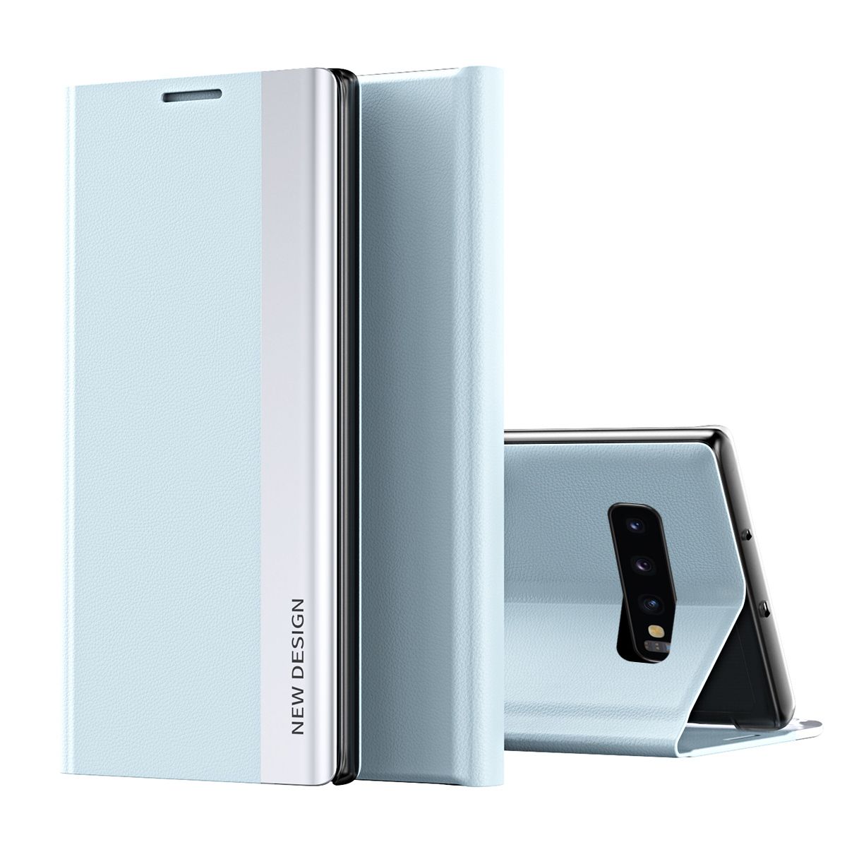 For Samsung Galaxy S10 Plus Thin Slim Folio Flip Leather Magnetic Closure Case Cover